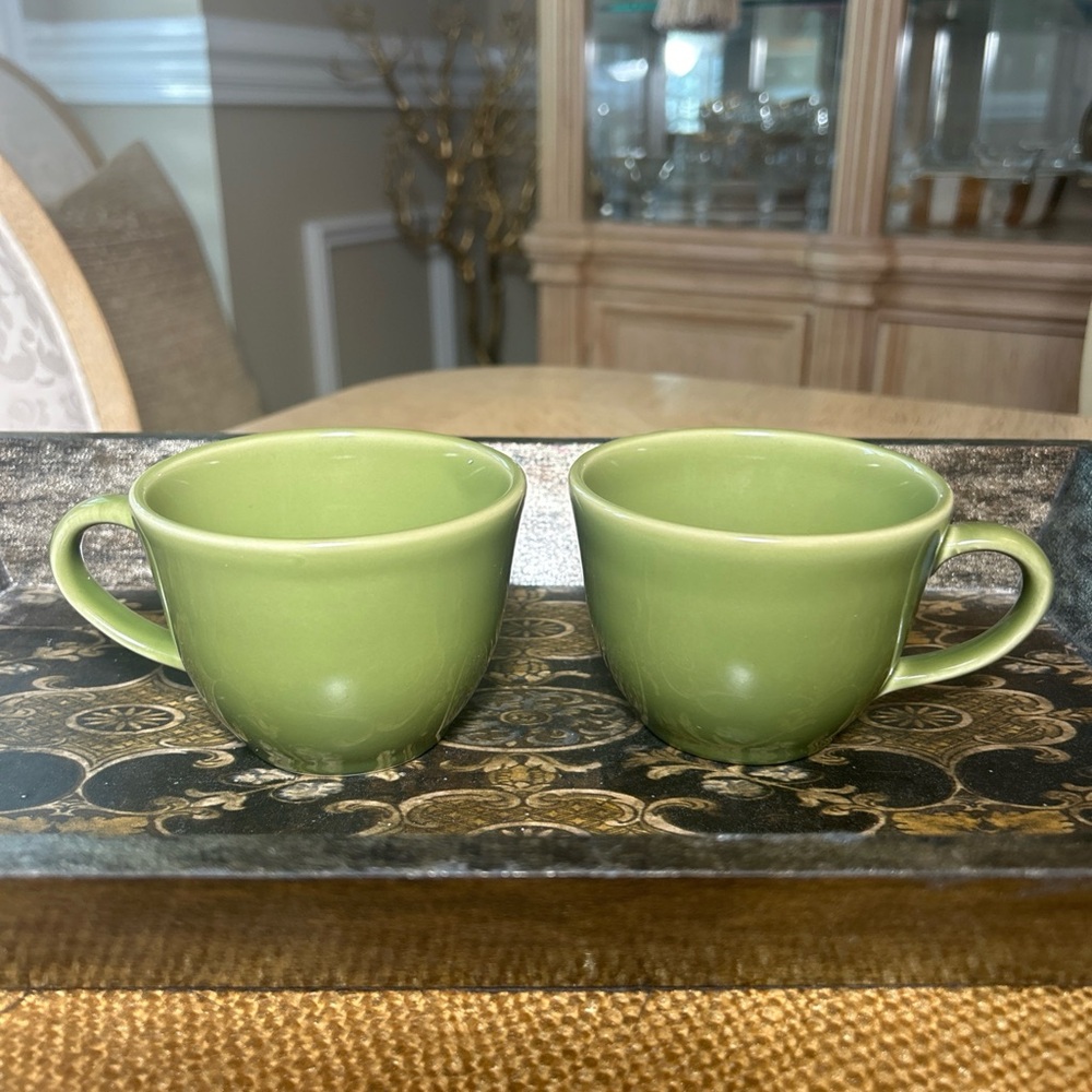 Williams-Sonoma Flat Cup Belvedere Olive (2)